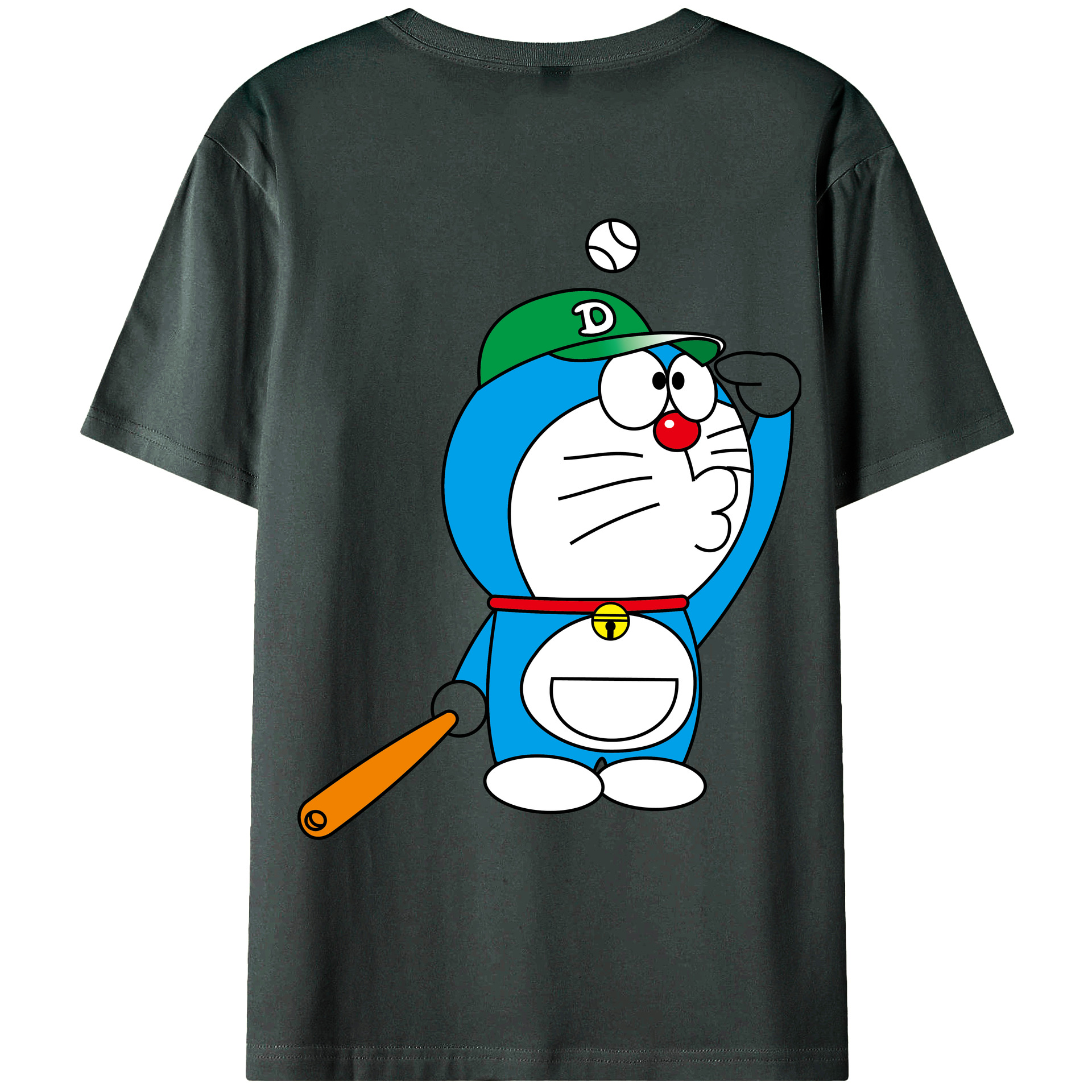 （画像用） ドラえもん Doraemon 綿100％ メンズ半袖Tシャツ（バックプリント） 通気性